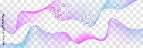 Vector wave lines smooth flowing dynamic blue purple pink gradient isolated on white background for concept of technology, digital, communication, science, music,eps10