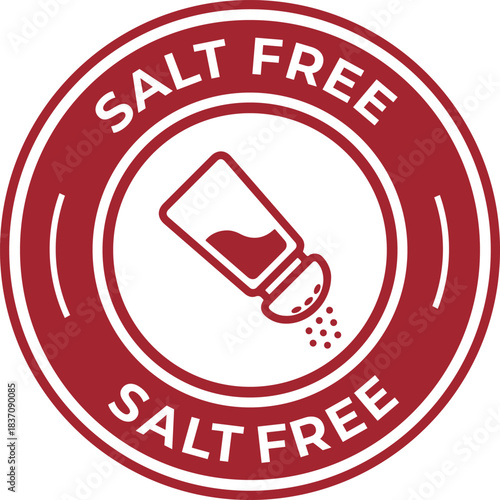Salt Free icon a circular badge with a salt shaker symbol indicating no added salt for healthy eating and dietary needs