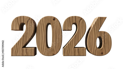 3d wooden numbers forming the year 2026