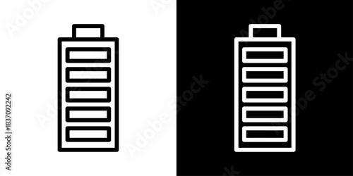 Battery level icon representing power status, device energy capacity, charge level, and overall battery performance.