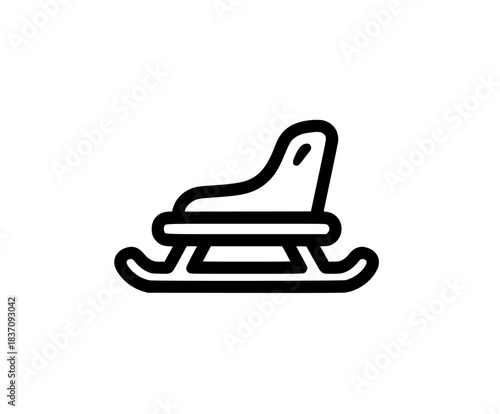 Vintage Vector Luge: Simple, Bold Black White Icon | Clean, isolated vector art for creative projects.
