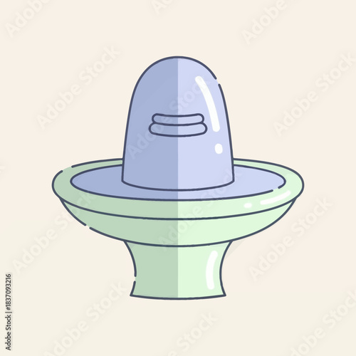 Abstract vector illustration of a shiva lingam, a symbol of hindu god shiva. Icon.