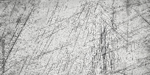 Gritty black and white metal texture merges with a cold, frost-covered forest landscape in winter