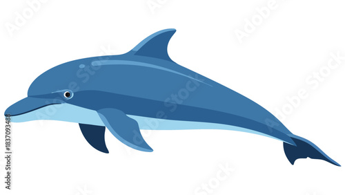Blue Dolphin Illustration on Black Background Pixel Art Style Marine Mammal Ocean Creature Aquatic Life Underwater Animal