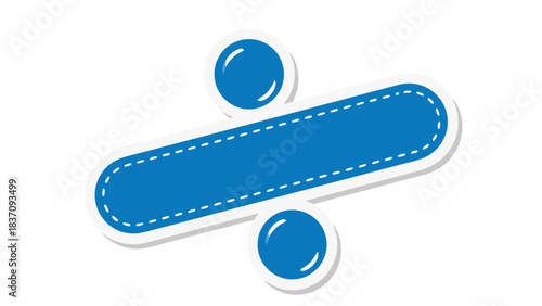 Blue Division Symbol With Rounded Corners and White Outline on a Black Background