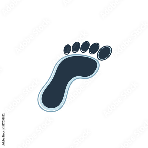 Footprint vector illustration. Barefoot print with toes for design and decoration use.