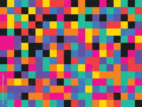 Vibrant colorful pixelated pattern viewed from a modern digital screen environment