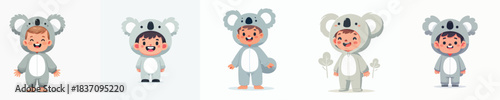 Childs wearing koala outfits