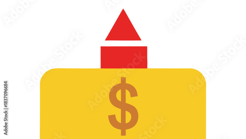 Bright Yellow Bottle With A Dollar Sign And Red Arrow Pointing Upwards On A Black Background Symbolizing Financial Growth And Success In Business Finance Investment And Economy Concepts