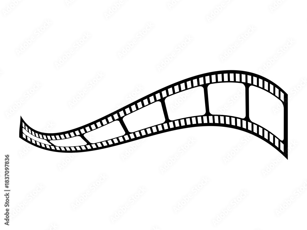 Fototapeta premium Cinema Film Strip Frames Vector Icons, Movie Photography and Picture Effect Templates