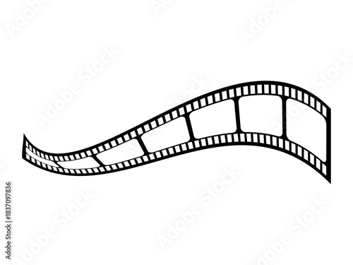 Cinema Film Strip Frames Vector Icons, Movie Photography and Picture Effect Templates