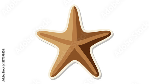 Brown Starfish with Five Arms on a Solid Black Background