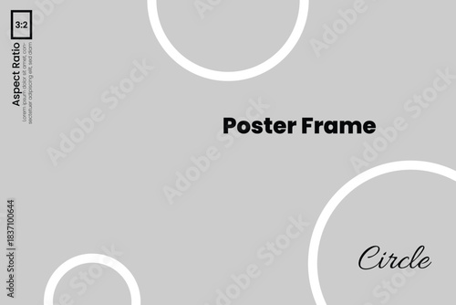 Three circle poster photo frame in a 3:2 aspect ratio for graphic design use
