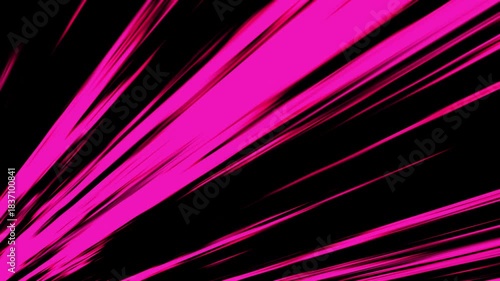 High-energy pink speed lines in anime style slash diagonally across black space, delivering a fast, powerful motion effect perfect for action edits and dramatic sequences.