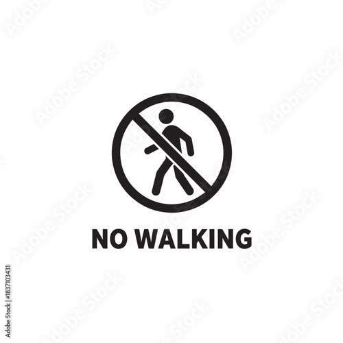 No walking sign prohibited pedestrian silhouette
