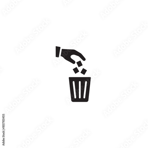 Trash disposal bin silhouette icon
