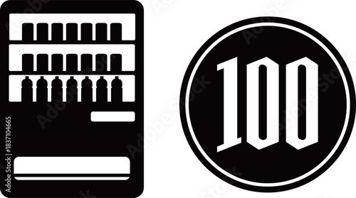 100円　自販機　アイコン