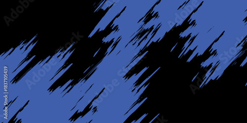 Blue Abstract Brush Stroke Pattern on Black Background for Modern Design.vector eps10