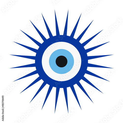 Sunburst Nazar Evil Eye Protection Symbol