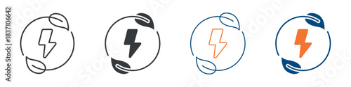 Energy Recovery Icon Set Multiple Style Collection