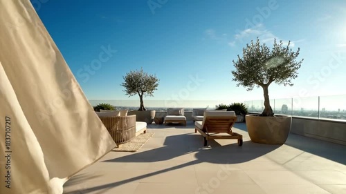 Minimal Cream Apartment Morning Terrace Reveal