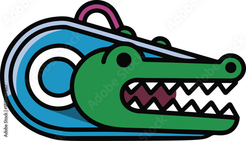 Cartoon Crocodile Head Shoe Horn Vector Icon