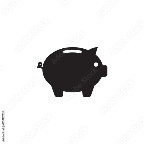 Piggy bank money box silhouette icon