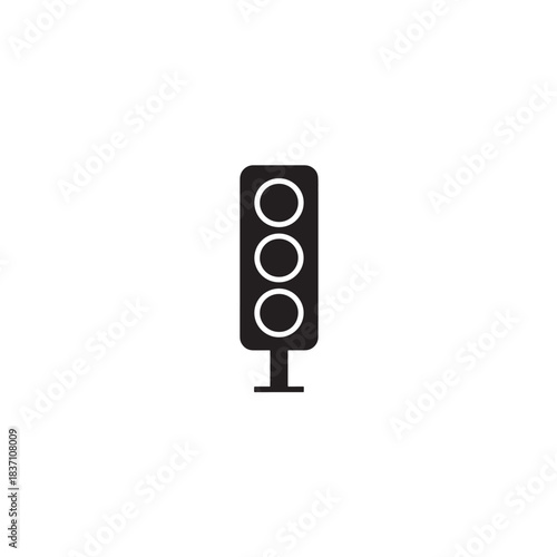 Traffic light three circle silhouette icon