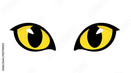 Close Up Of A Black Cat With Bright Yellow Eyes Peeking Through Darkness Mysterious Gaze Focused Intense Stare Animal Portrait Concept