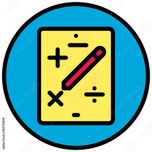 tablet learning icon line color