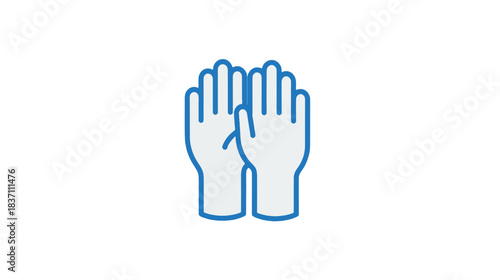 A simple and clean flat design illustration of two hands clasped together in a praying gesture, perfect for conveying themes of spirituality, hope, and faith.	