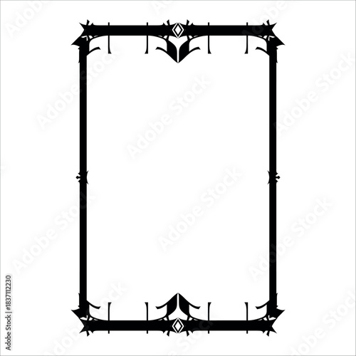 Vintage decorative vector frame in Gothic style - elegant black vector frame on white background, EPS10,  middle ages, hallowen, Christmas.