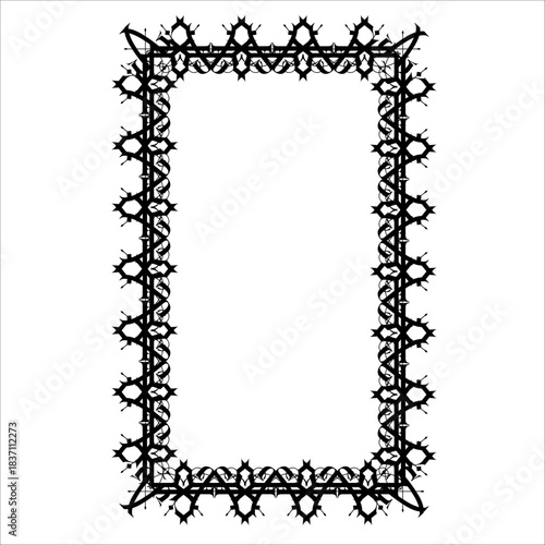 Vintage decorative vector frame in Gothic style - elegant black vector frame on white background, EPS10,  middle ages, hallowen, Christmas.