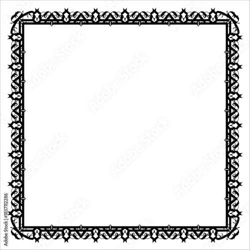 Vintage decorative vector frame in Gothic style - elegant black vector frame on white background, EPS10,  middle ages, hallowen, Christmas.