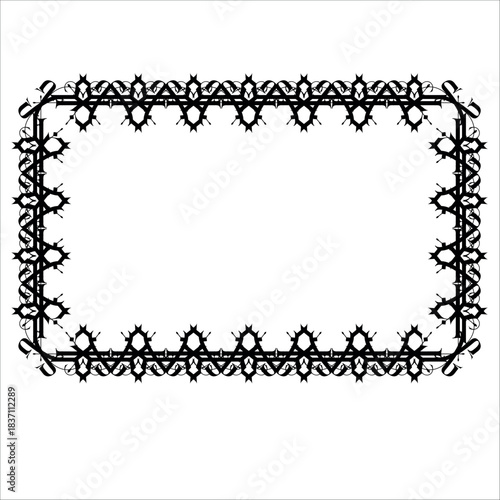 Vintage decorative vector frame in Gothic style - elegant black vector frame on white background, EPS10,  middle ages, hallowen, Christmas.