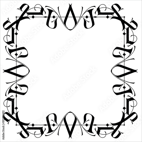 Vintage decorative vector frame in Gothic style - elegant black vector frame on white background, EPS10,  middle ages, hallowen, Christmas.