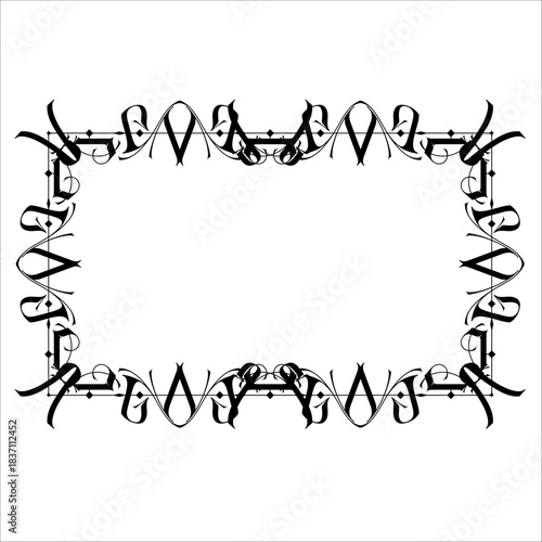 Vintage decorative vector frame in Gothic style - elegant black vector frame on white background, EPS10,  middle ages, hallowen, Christmas.