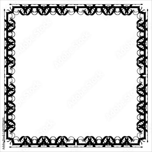 Vintage decorative vector frame in Gothic style - elegant black vector frame on white background, EPS10,  middle ages, hallowen, Christmas.