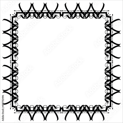 Vintage decorative vector frame in Gothic style - elegant black vector frame on white background, EPS10,  middle ages, hallowen, Christmas.
