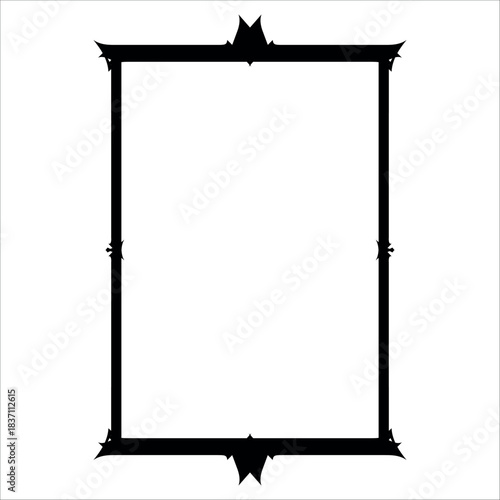 Vintage decorative vector frame in Gothic style - elegant black vector frame on white background, EPS10,  middle ages, hallowen, Christmas.