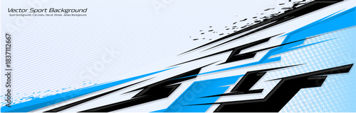 Abstract background for racing Sport Car Wrap design and vehicle livery in blue color combinations EPS 10