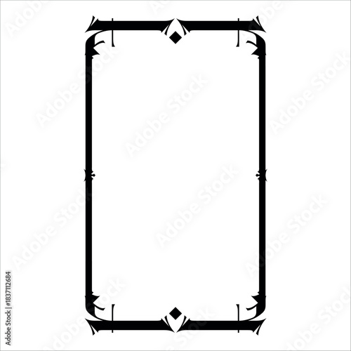 Vintage decorative vector frame in Gothic style - elegant black vector frame on white background, EPS10,  middle ages, hallowen, Christmas.