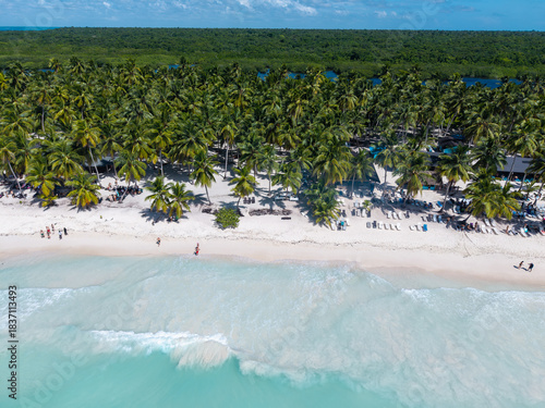 Beautiful island Saona in Dominican Republic , aerial photo