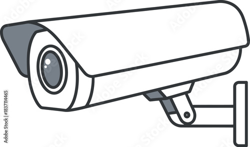 Modern surveillance camera mounted on a wall, providing security and monitoring.