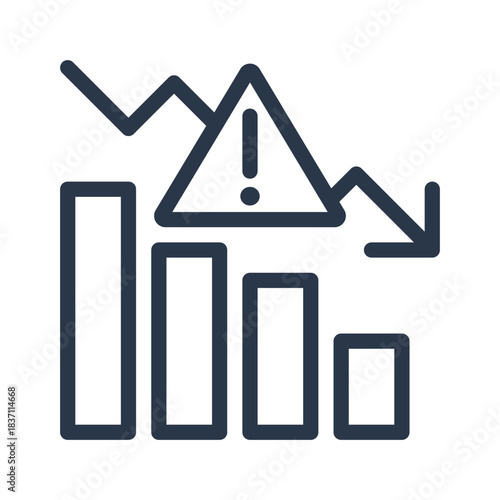 Crisis Chart Icon Financial Loss