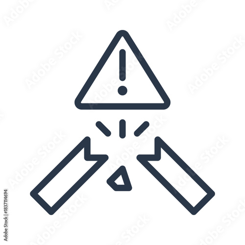 Failure Warning Icon Broken Connection or System Error