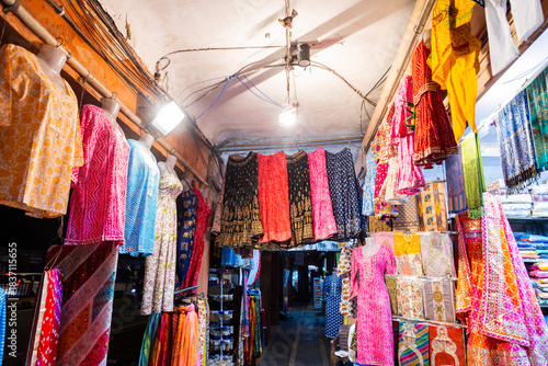 Handmade clothes in markets of Jaipur 