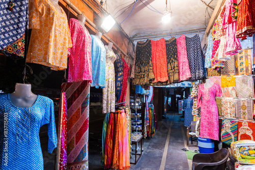 Handmade clothes in markets of Jaipur 