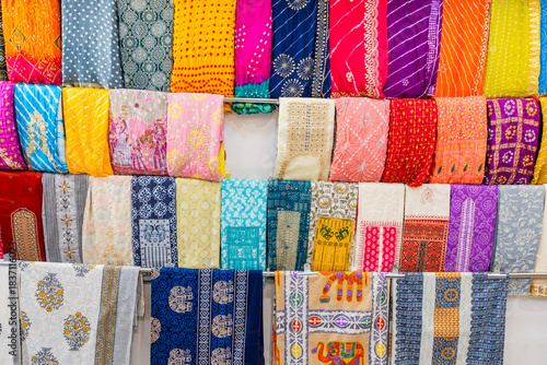 Handmade clothes in markets of Jaipur 