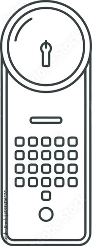 Modern digital door lock with keypad and keyhole illustration